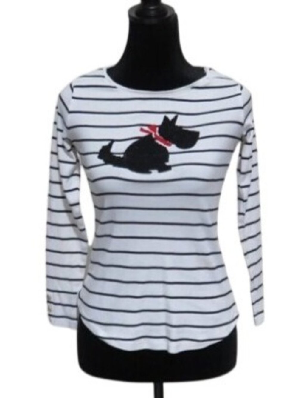 Charter Club Striped Beaded Scotty Dog Whimsey Fashion created for Macy's